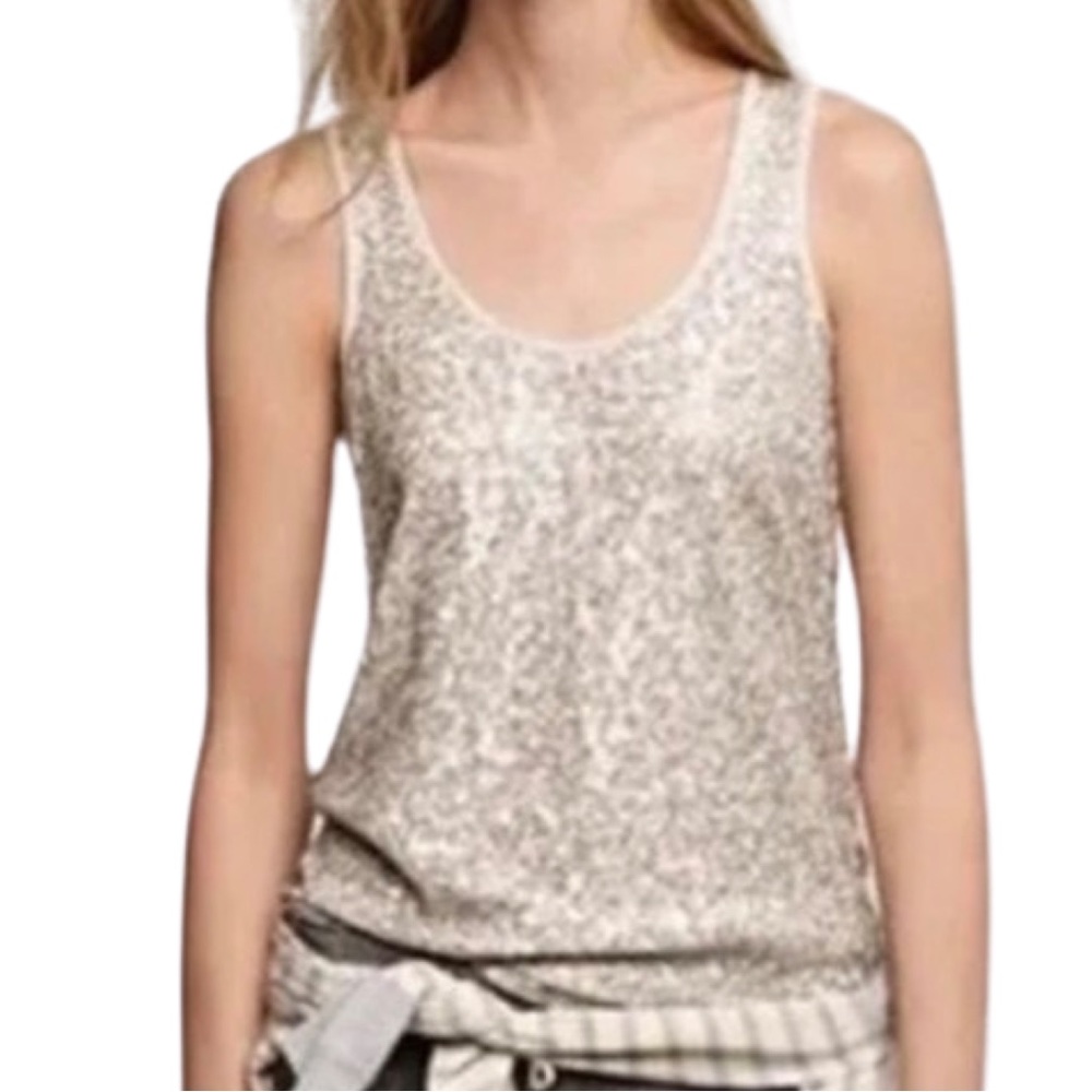 J crew, cream sequin tank/camisole top, new with tags.